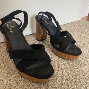 Black Ankle Wrap Heels